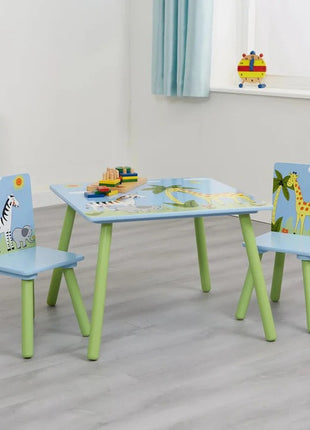 Dečiji sto sa stolicama KINDER HOME za crtanje, igru, jelo, drveni, Dečija soba SAVANA