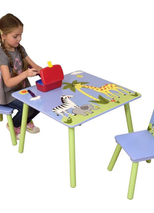 Dečiji sto sa stolicama KINDER HOME za crtanje, igru, jelo, drveni, Dečija soba SAVANA