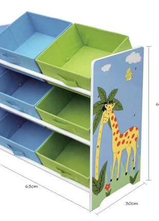 Organizator za igračke KINDER HOME, Polica za dečiju sobu sa kutijama za odlaganje, SAVANA