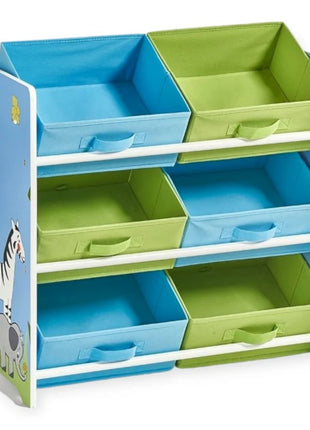 Organizator za igračke KINDER HOME, Polica za dečiju sobu sa kutijama za odlaganje, SAVANA