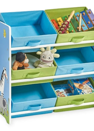 Organizator za igračke KINDER HOME, Polica za dečiju sobu sa kutijama za odlaganje, SAVANA