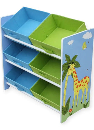 Organizator za igračke KINDER HOME, Polica za dečiju sobu sa kutijama za odlaganje, SAVANA