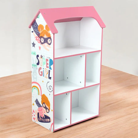 Dečija drvena polica za odlaganje igračaka i knjiga - Kuća SNOVA