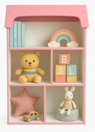 Dečija drvena polica za odlaganje igračaka i knjiga - Kuća SNOVA