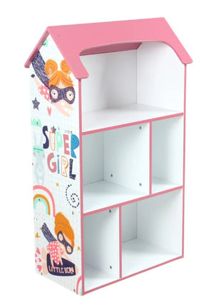 Dečija drvena polica za odlaganje igračaka i knjiga - Kuća SNOVA