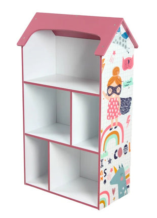 Dečija drvena polica za odlaganje igračaka i knjiga - Kuća SNOVA