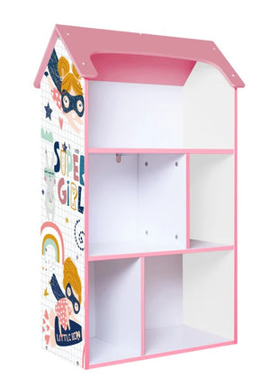 Dečija drvena polica za odlaganje igračaka i knjiga - Kuća SNOVA