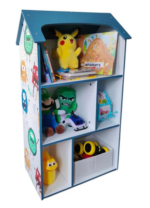 Dečija drvena polica za odlaganje igračaka i knjiga - UNIVERZUM