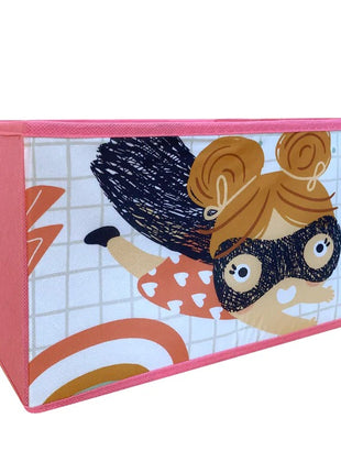 Organizator za igračke i knjige, dečija polica sa 9 tekstilnih korpi za odlaganje - SUPER DEVOJKA