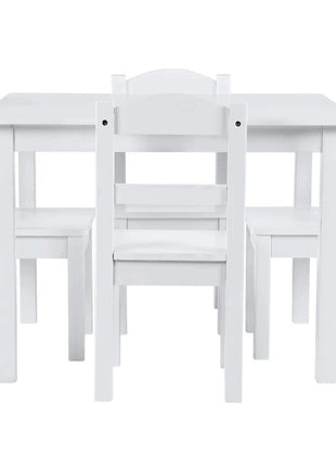 Dečiji sto sa 4 stolice KINDER HOME, drveni set za igru i učenje, beli