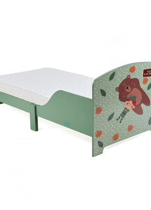 Dečiji krevet KINDER HOME, Zaštita od pada, Drveni, Okvir dušeka 70k140 cm, ŠUMA