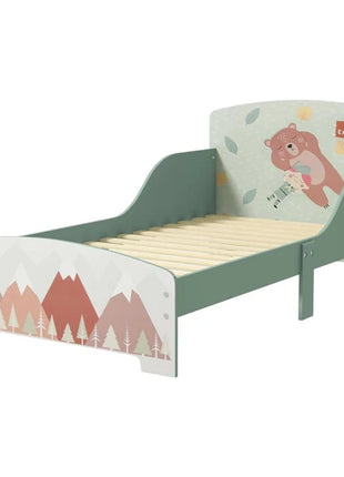 Dečiji krevet KINDER HOME, Zaštita od pada, Drveni, Okvir dušeka 70k140 cm, ŠUMA