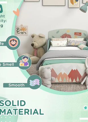 Dečiji krevet KINDER HOME, Zaštita od pada, Drveni, Okvir dušeka 70k140 cm, ŠUMA