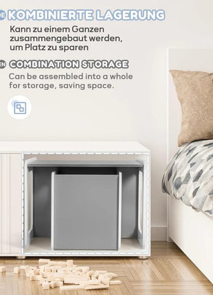 Montesori dečiji sto i stolica KINDER HOME, drveni set 3 u 1, belo sivi