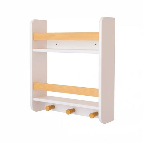Dečija polica KINDER HOME, Zid sa policama i vešalicama, bela, za dečiju sobu