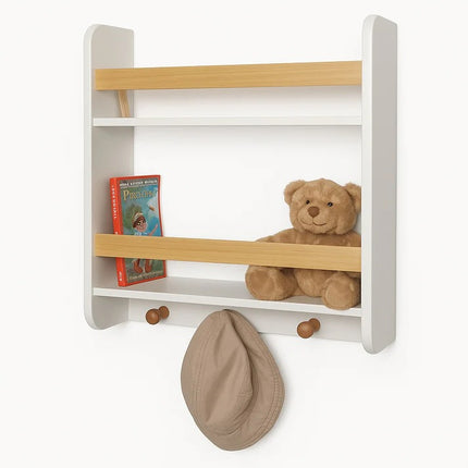 Dječja polica KINDER HOME, Zid sa policama i vješalicama BIJELA