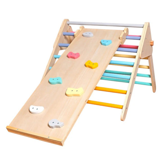 Pikler trokut KINDER HOME 2 u 1 drvena penjalica i tobogan