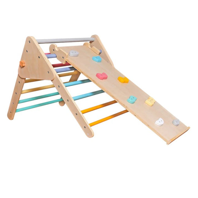 Pikler trokut KINDER HOME 2 u 1 drvena penjalica i tobogan
