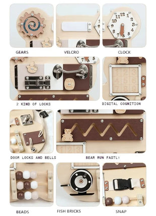 Montesori drvena tabla za motoriku Medved KINDER HOME