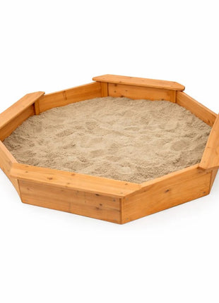 Dečiji drveni peskarnik KINDER HOME – model sa 8 strana i 4 sedišta, 134,5×134,5 cm