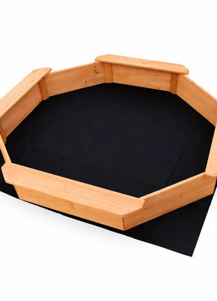 Dečiji drveni peskarnik KINDER HOME – model sa 8 strana i 4 sedišta, 134,5×134,5 cm