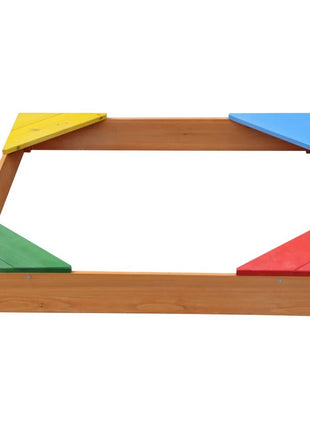 Dečiji drveni peskarnik KINDER HOME sa 4 sedišta – 90x90 cm, za dvorište i baštu