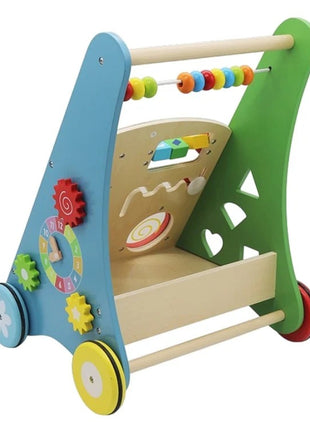 Dečija drvena hodalica KINDER HOME sa aktivnostima, ksilofonom i dirkama