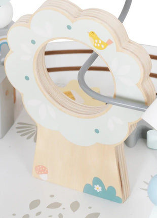 Dečiji drveni edukativni sto sa lavirintom i perlama KINDER HOME