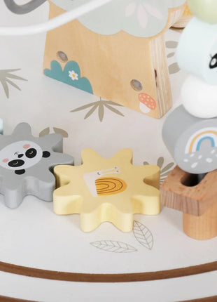 Dečiji drveni edukativni sto sa lavirintom i perlama KINDER HOME