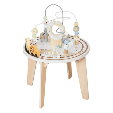 Dečiji drveni edukativni sto sa lavirintom i perlama KINDER HOME