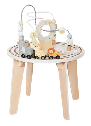 Dečiji drveni edukativni sto sa lavirintom i perlama KINDER HOME