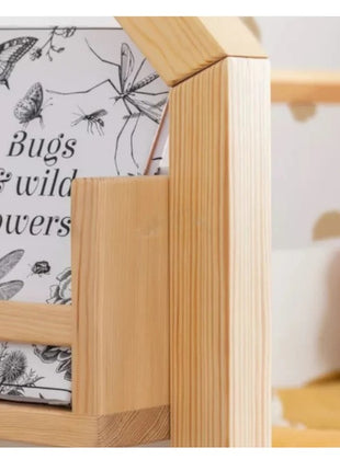 Kućica za dečiji krevet KINDER HOME, Montesori, dvospratna, tobogan, crna tabla, ram dušeka 90k200 cm